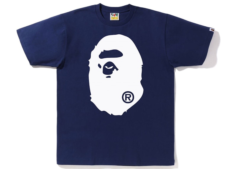 BAPE Bicolor Big Ape Head Tee Navy Men's - FW22 - US