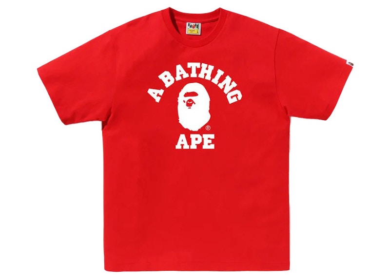 BAPE Bicolor College Tee Burgundy Men's - SS19 - US