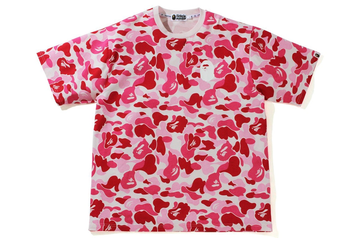 Pre-owned Bape Big Abc Camo Ape Head Relaxed Fit Tee Pink