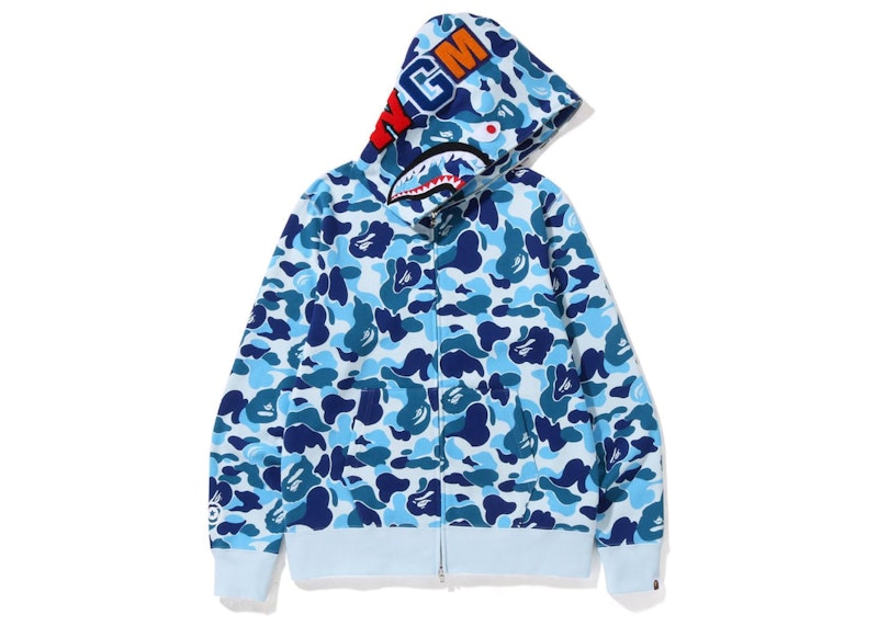 BAPE Big ABC Camo Shark Full Zip Hoodie Blue Men's - FW22 - US