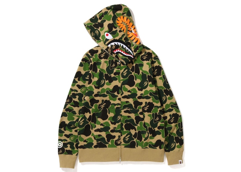 BAPE Big ABC Camo Shark Full Zip Hoodie Green