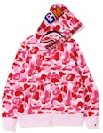 BAPE Shark Cotton Hoodie Street Fashion Camouflage Double Hooded Jacket,Aape  Pink 