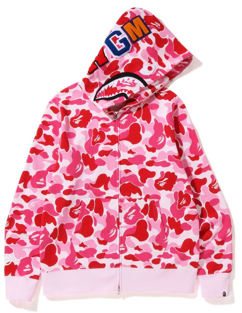  LOLILI Shark Camo Hoodie Print Mens Women Fall Hoodies  Sweatshirt Casual Zipper Hip-Hop Long Sleeve (Color : Pink, Size :  XXX-Large) : Clothing, Shoes & Jewelry