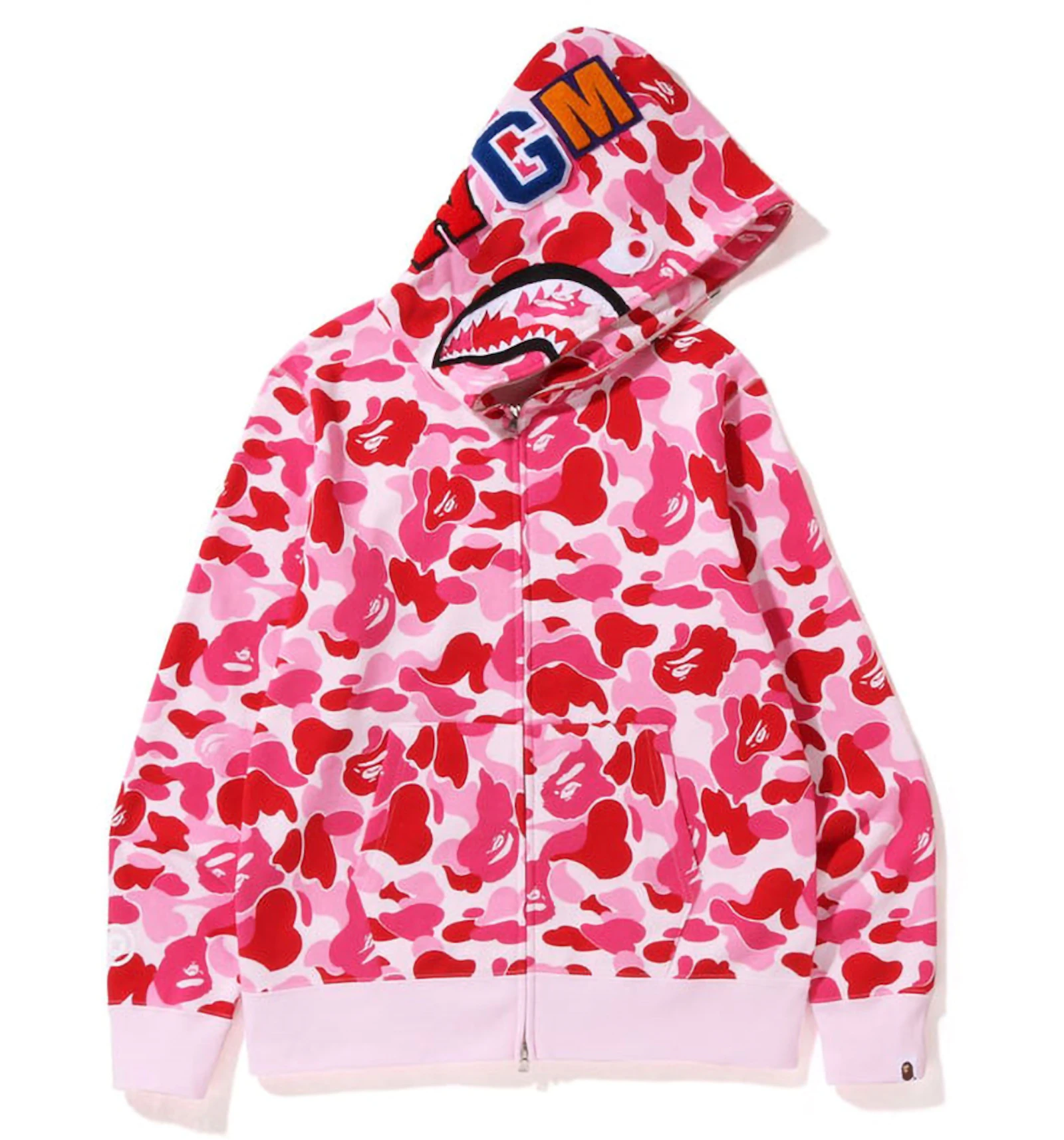 BAPE Big ABC Camo Shark Full Zip Hoodie Pink FW22 FR BAPE Big ABC Camo Shark Full Zip Hoodie Pink FW22 FR