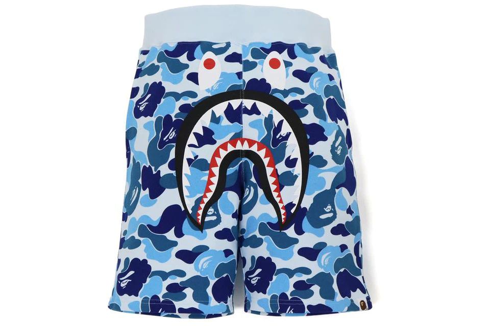 BAPE Big ABC Camo Shark Sweat Shorts Blue