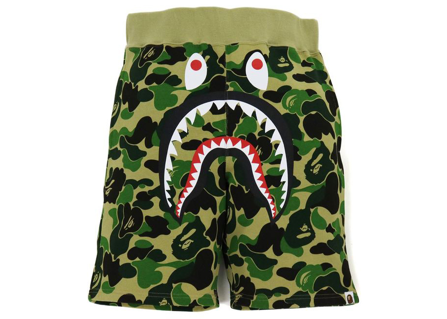 BAPE Big ABC Camo Shark Sweat Shorts Green Men's - SS21 - US