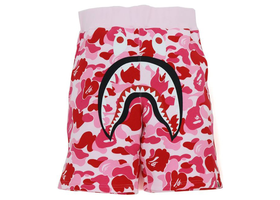 BAPE Big ABC Camo Shark Sweat Shorts Pink Men's - SS21 - GB