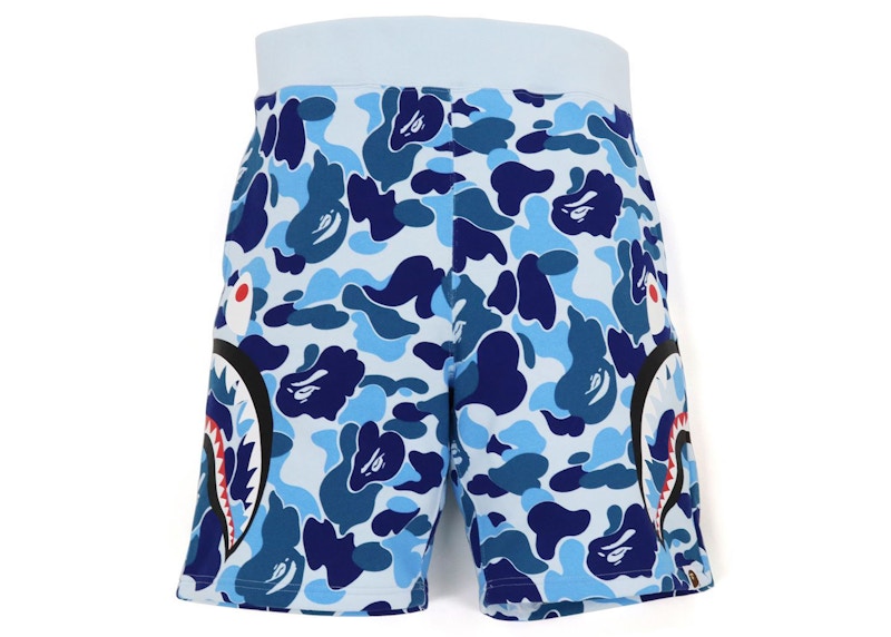 BAPE Big ABC Camo Side Shark Sweat Shorts Blue Men's - SS21 - US