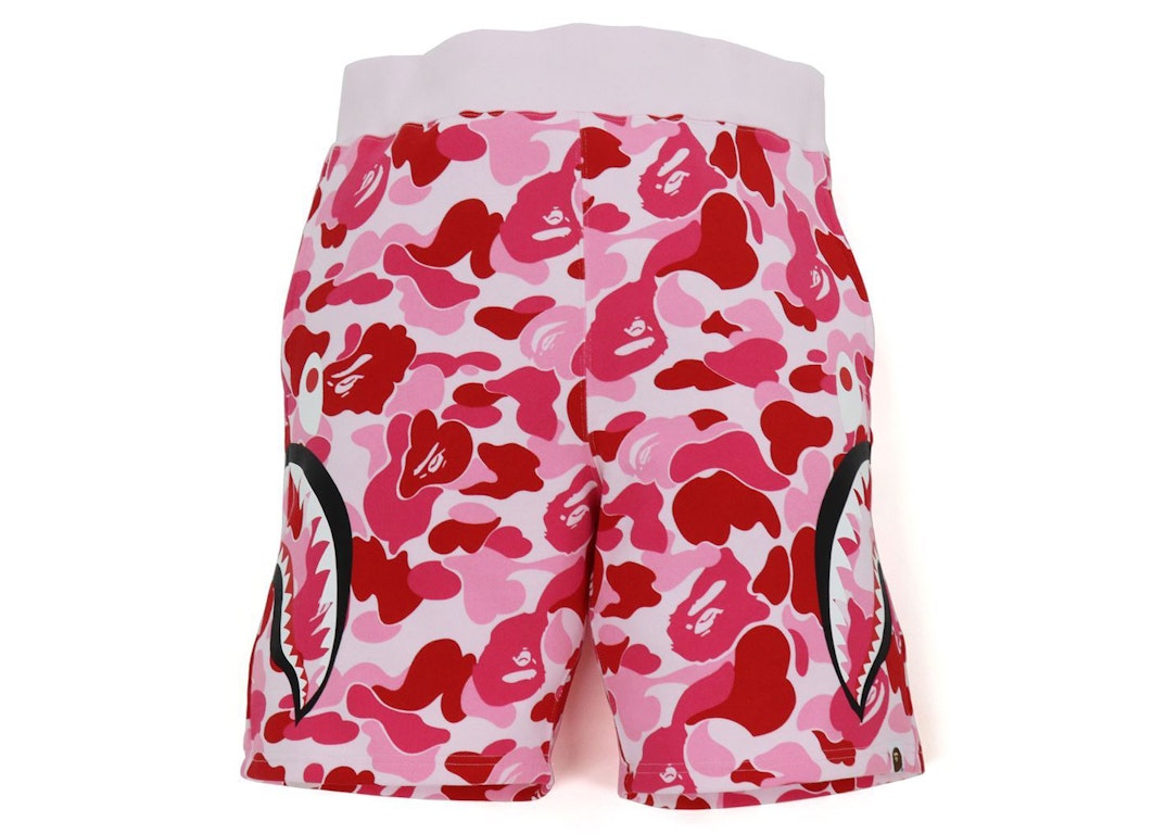 Pre-owned Bape Big Abc Camo Side Shark Sweat Shorts Pink