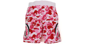 BAPE Big ABC Camo Side Shark Sweat Shorts Pink