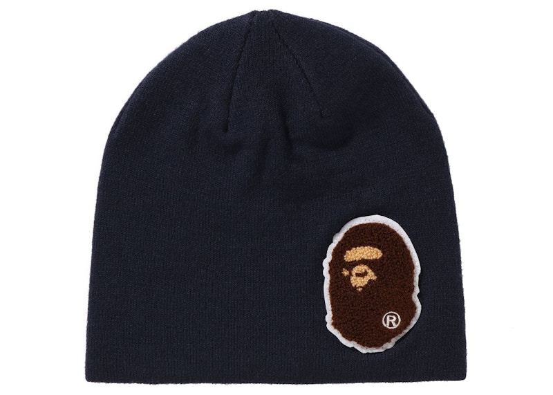 Pre-owned Bape Big Ape Head Knit Cap (fw21) In Navy Blue