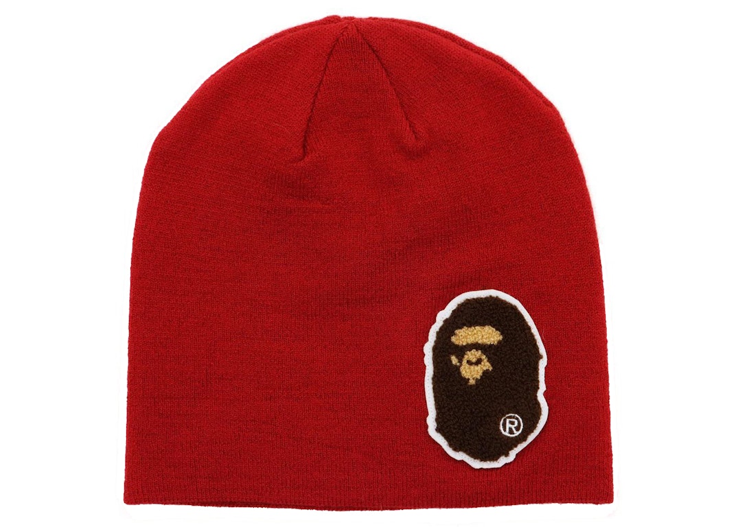 Pre-owned Bape Big Ape Head Knit Cap Red (fw21)