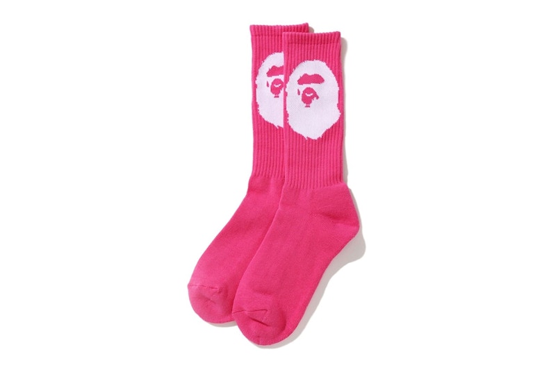 BAPE Big Ape Head Socks Pink メンズ - SS20 - JP