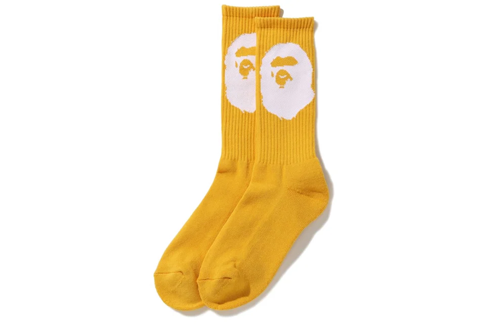BAPE Big Ape Head Socks Yellow