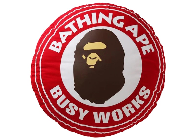 Pre-owned Bape Big Busy Work Shop Bws Cushion In Red