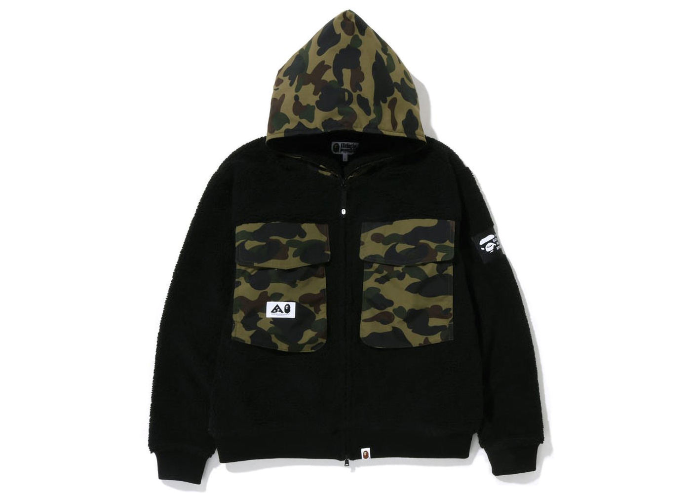 BAPE Big Pocket Relaxed Fit Boa Jacket Black Men's - FW22 - US