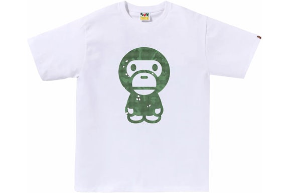 BAPE Mapa de bits Big Baby Milo Camiseta Blanco