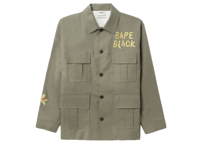 BAPE Black Embroidery Hunter Jacket Olive Drab Men's - SS23 - GB