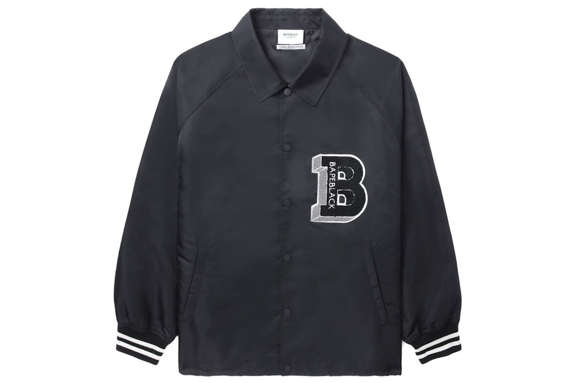 Pre-owned Bape Black Logo Coach Jacket Black