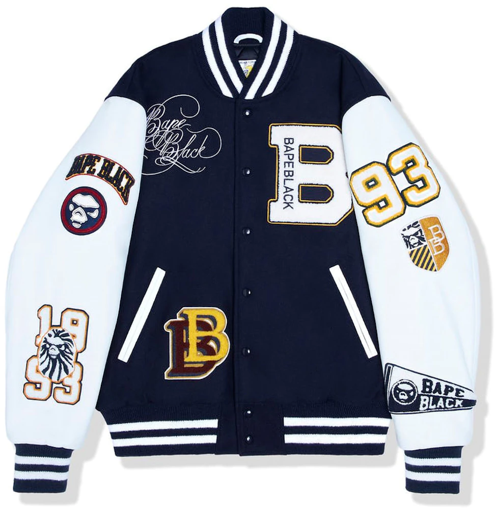 BAPE Black x Golden Bear Sportswear Varsity Jacket Navy Men's - SS23 - US