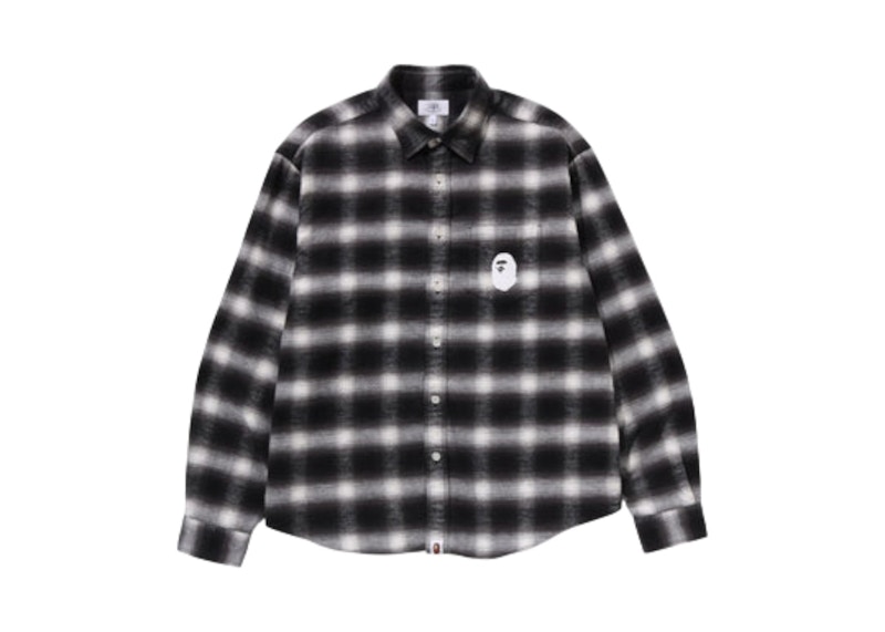 BAPE Block Check Relaxed Fit Shirt Gray Men's - FW25 - US