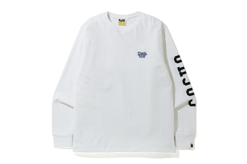 BAPE Blue Ribbon One Point Long Sleeve Tee White