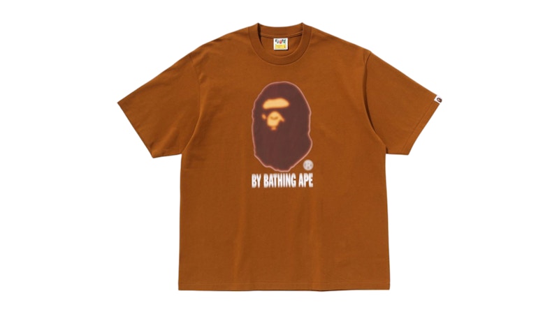 Pre-owned Bape Men's Blur By Bathing Ape Relaxed Fit Tee Shirt In Beige