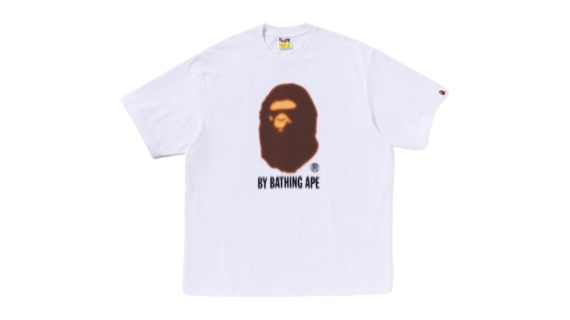 Pre-owned Bape Men's Blur By Bathing Ape Relaxed Fit Tee Shirt In White