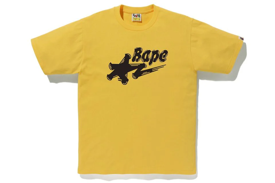 BAPE Brush Bape STA Logo Tee Yellow