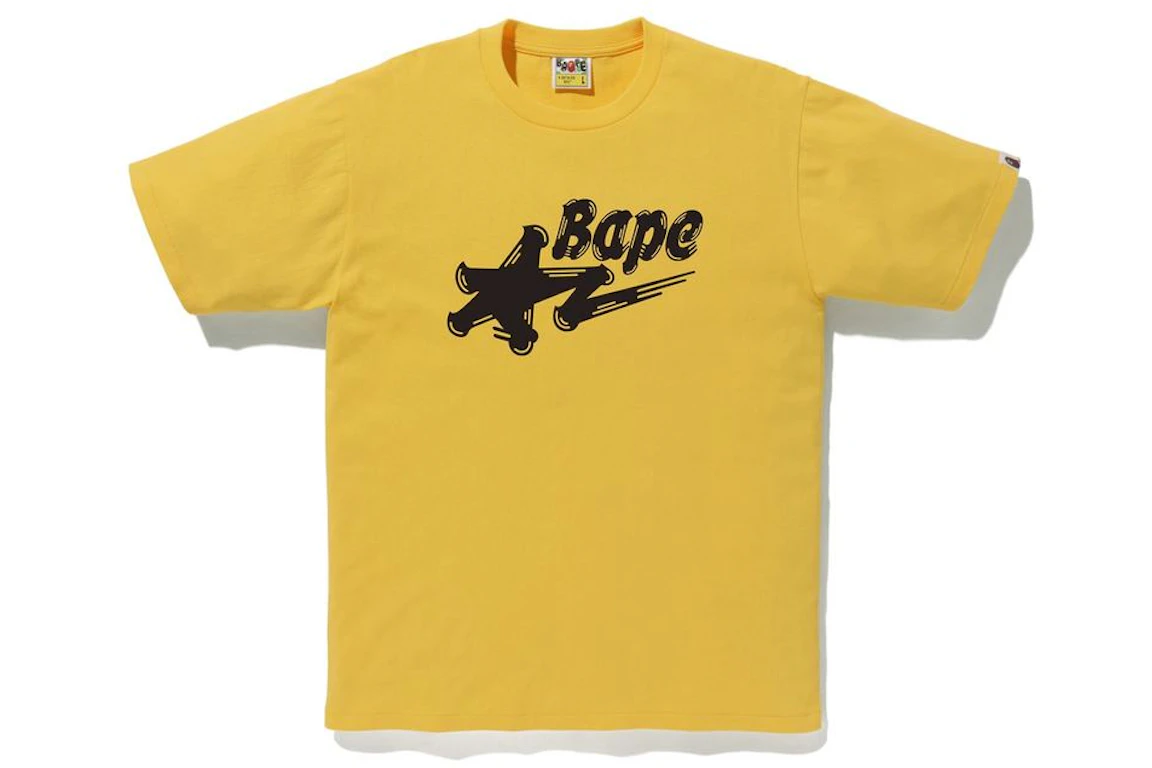 BAPE Brush Bape STA Logo Tee Yellow
