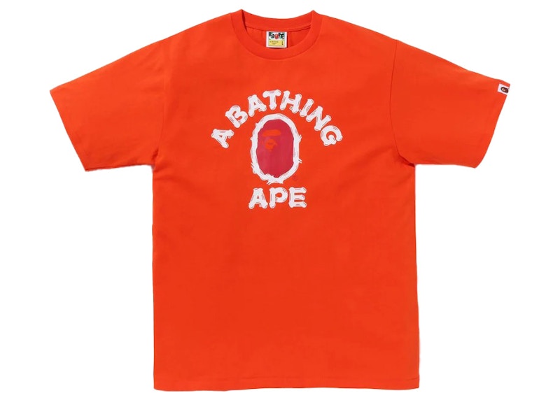 White and sales orange bape shirt