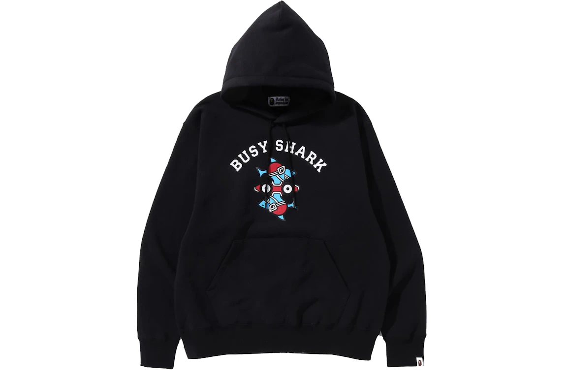 BAPE Busy Shark Relaxed Fit Pullover Hoodie (SS22) Black