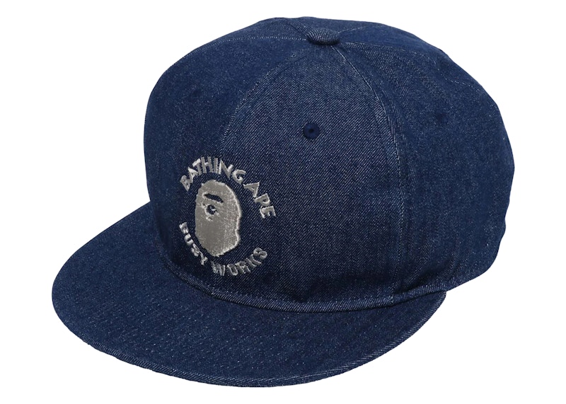 Pre-owned Bape Men's Busy Work Denim Cap In Indigo