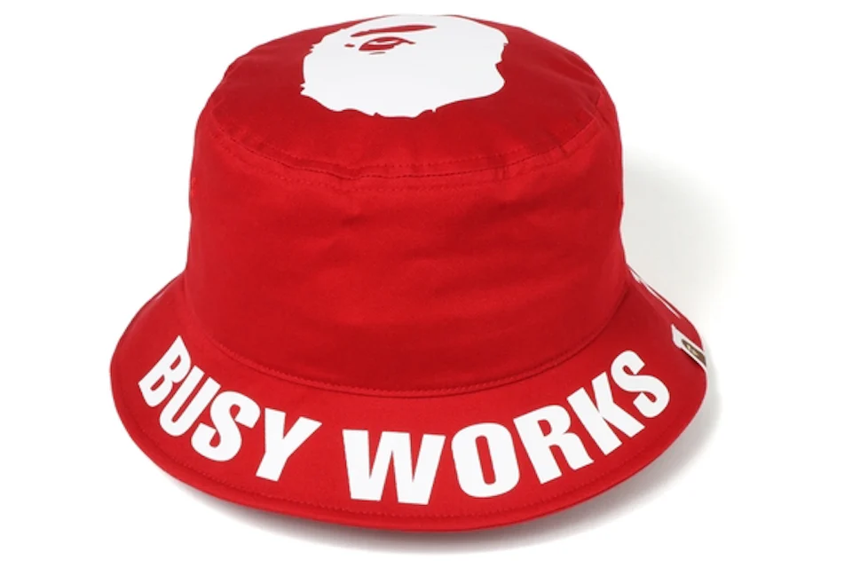 BAPE Busy Works Bucket Hat Red