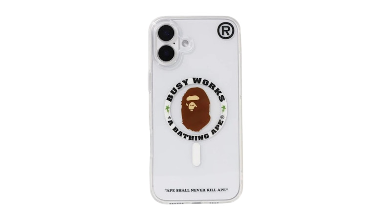 BAPE Busy Works Schutzhülle für iPhone 16 Plus, transparent