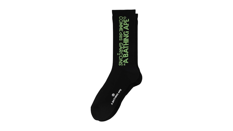 BAPE CDG Logo Socks Black