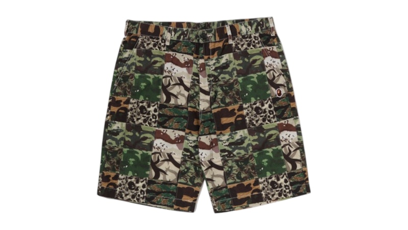BAPE Camo Patchwork Short Army Green
