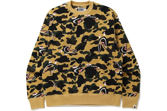 BAPE Camo Shark Crewneck FW20 Yellow