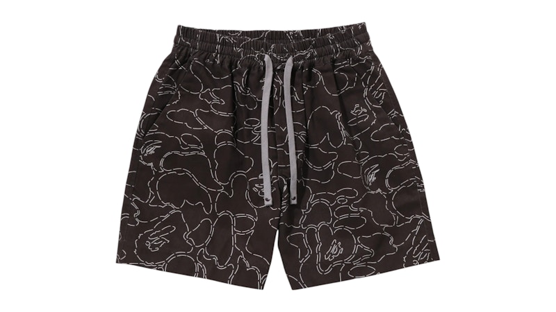 Pre-owned Bape Men's Camo Sporty Shorts In Black