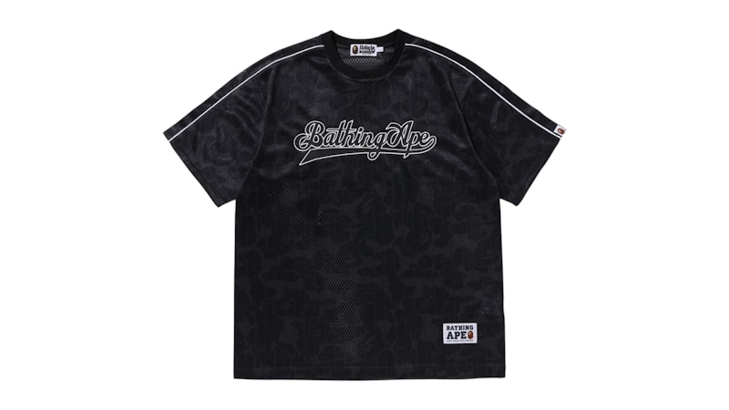 【A BATHING APE】2色展開 CAMO STRIPE BASEBALL LOGO FIT TEE BAPE Camo Stripe Baseball Logo Relaxed Fit Tee Black Men's