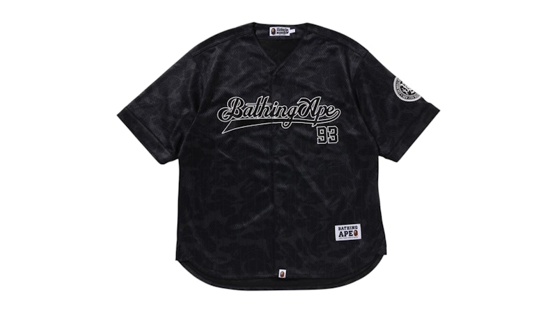 すぐ届く【A BATHING APE】人気 CAMO STRIPE BASEBALL SHIRT BAPE Camo Stripe Baseball Shirt Black Men's - SS25 - US