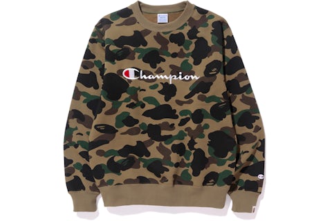 BAPE Champion 1st Camo Crewneck Green Men s FW17 US
