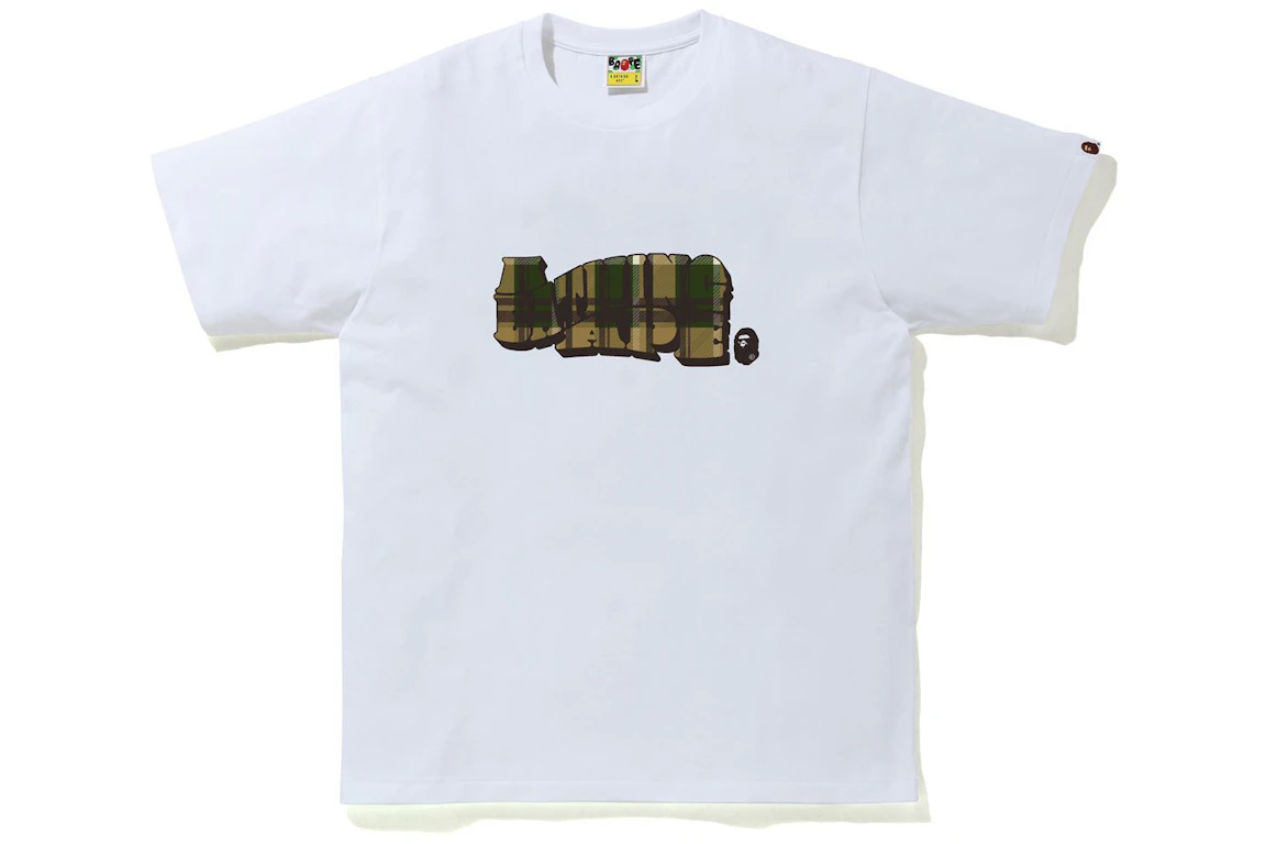 BAPE Check A Bathing Ape Logo Tee White/Green