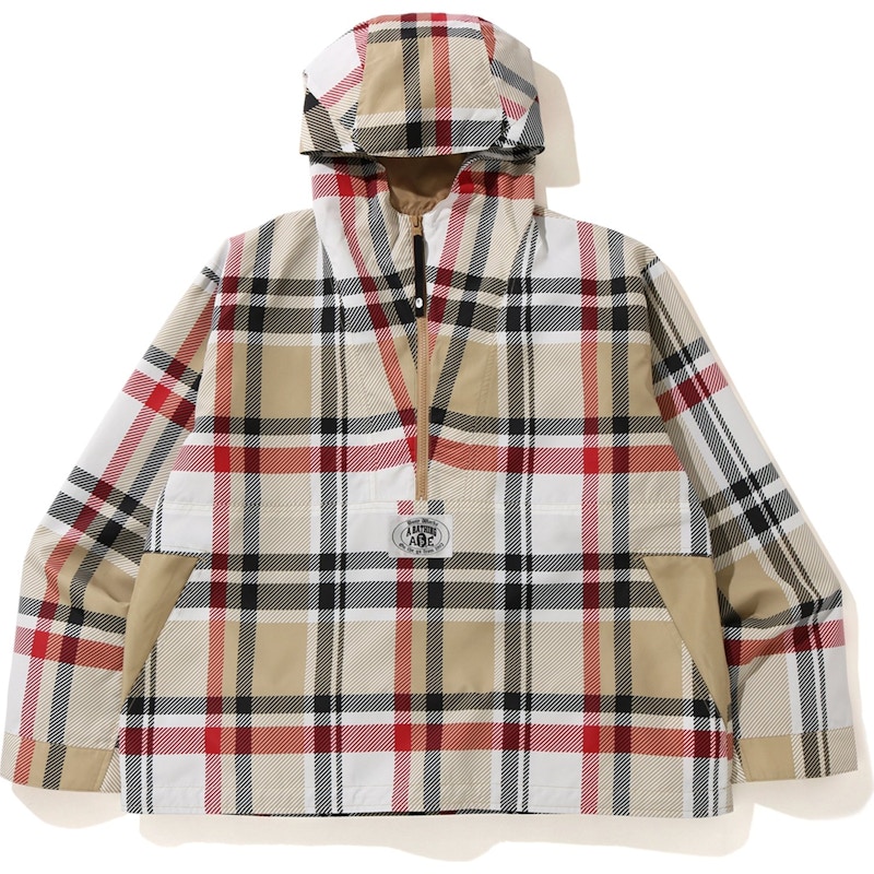 BAPE Check Anorak Jacket Beige - FW19 Men's - US