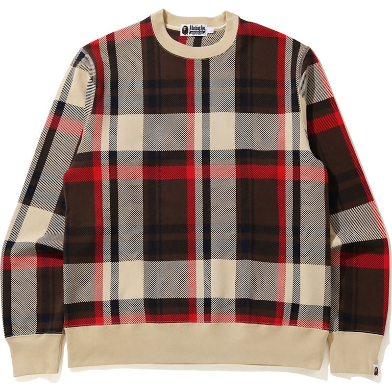 BAPE Check BAPE Crewneck Red