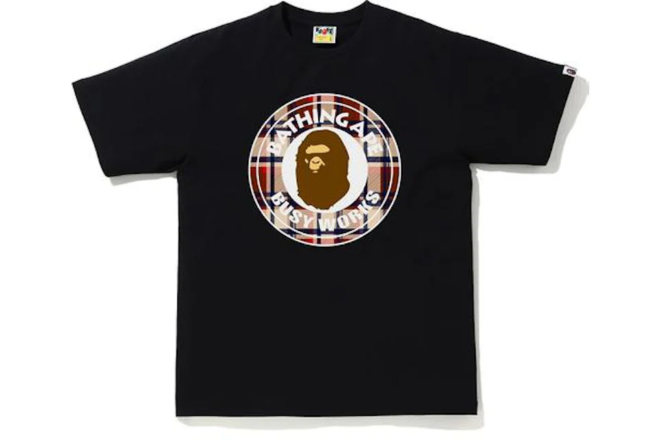 BAPE Check Busy Works Tee Black/Red