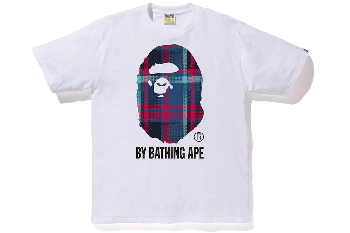 BAPE Check By Bathing Tee White/Navy