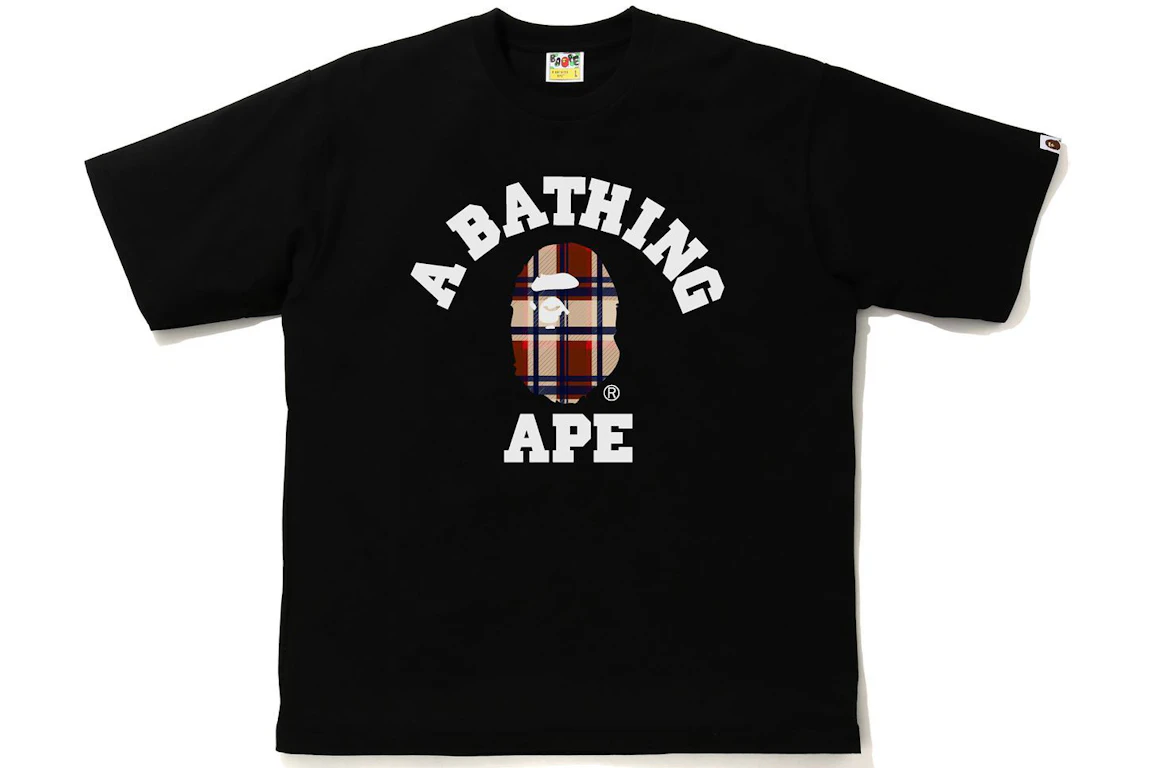 BAPE Check College Relaxed Fit Tee Black/Red