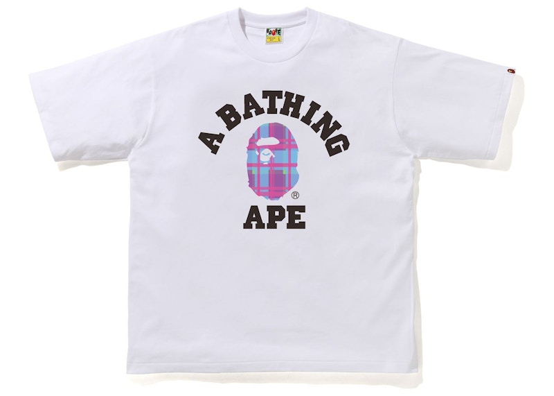 purple and pink bape shirt