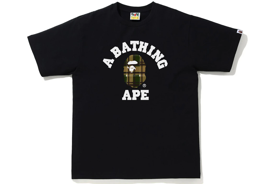 BAPE Check College Tee (FW21) Black/Green